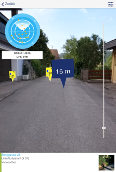 Live Ansicht mit Augmented Reality