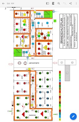 Anzeige eines Brandschutzplans