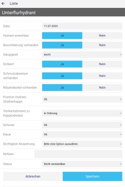 Mobiles Wartungsformular