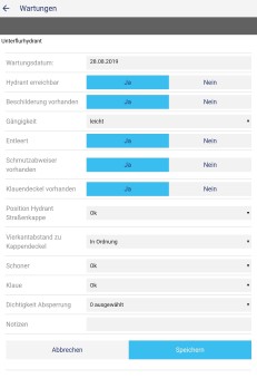 Mobiles Wartungsformular
